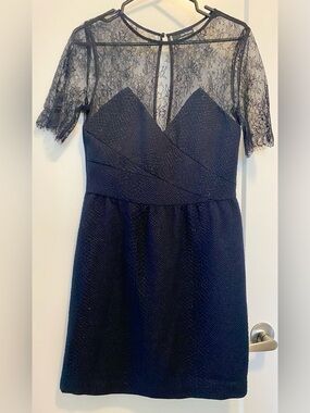 The Kooples Navy Lace Midi Dress
